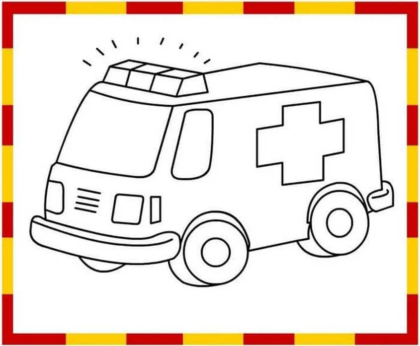 Tranh tô màu xe cứu thương - 47