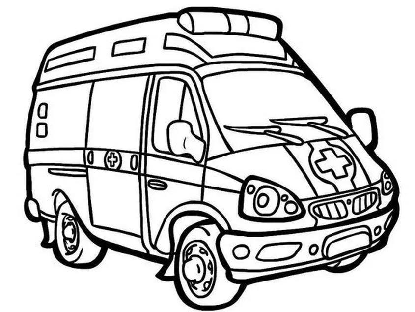 Tranh tô màu xe cứu thương - 40