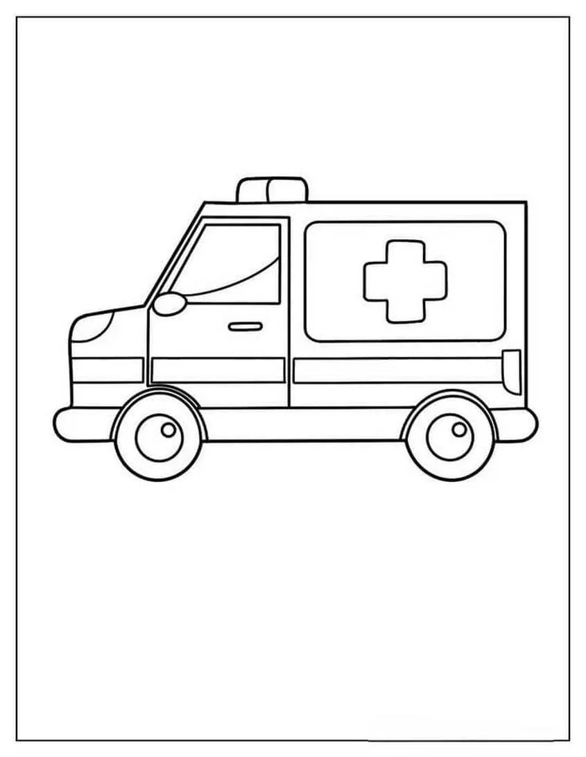 Tranh tô màu xe cứu thương đang làm nhiệm vụ - 6
