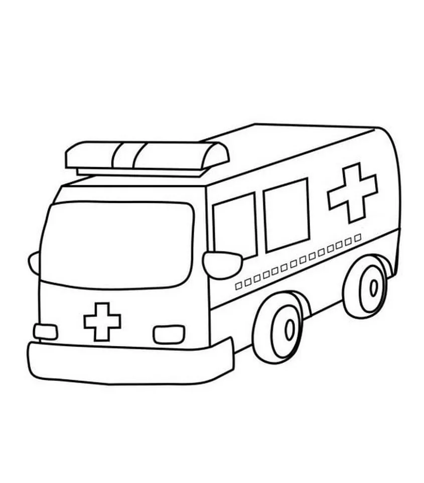 Tranh tô màu xe cứu thương đang làm nhiệm vụ - 10
