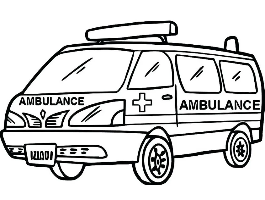 Tranh tô màu xe cứu thương đang làm nhiệm vụ - 11