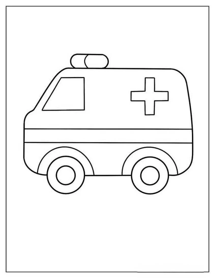 Tranh tô màu xe cứu thương đang làm nhiệm vụ - 15