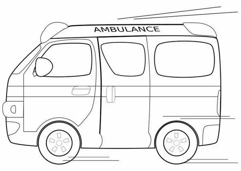 Tranh tô màu xe cứu thương - 3