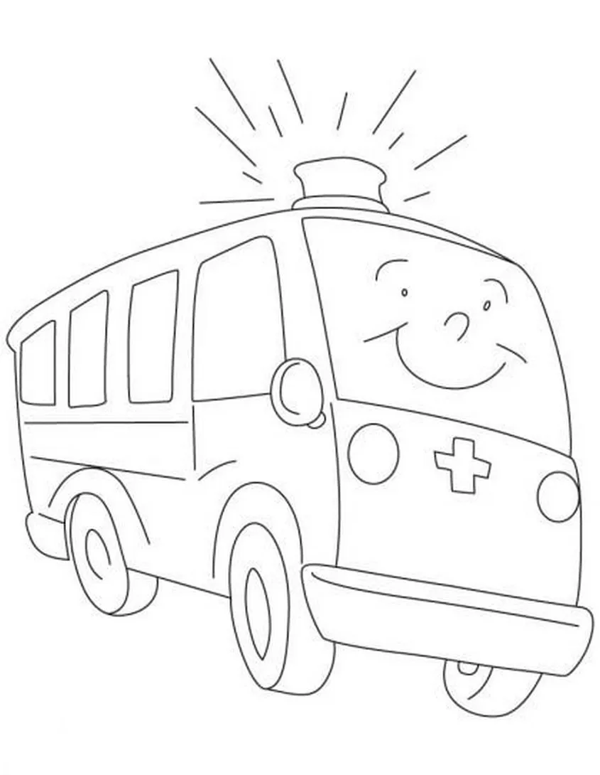 Tranh tô màu xe cứu thương - 5