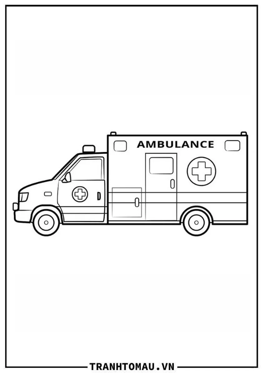 Tranh tô màu xe cứu thương đang làm nhiệm vụ - 17