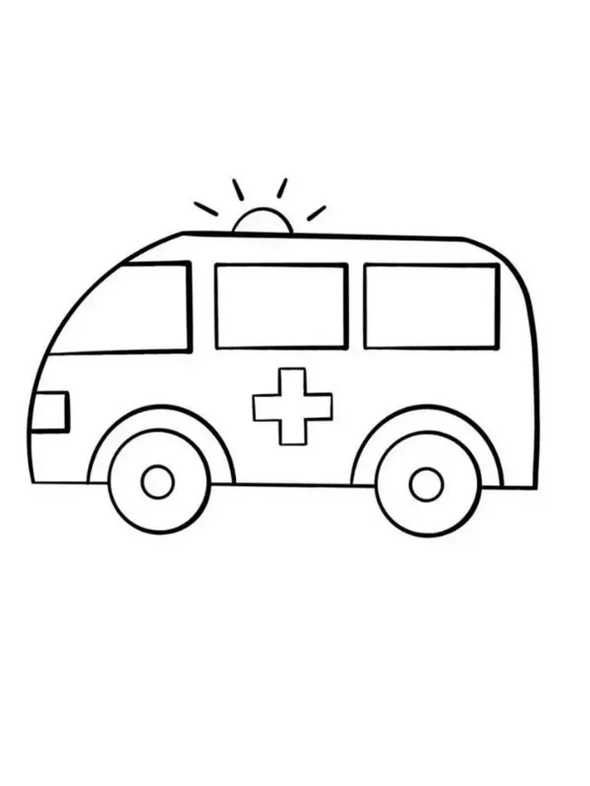 Tranh tô màu xe cứu thương - 8