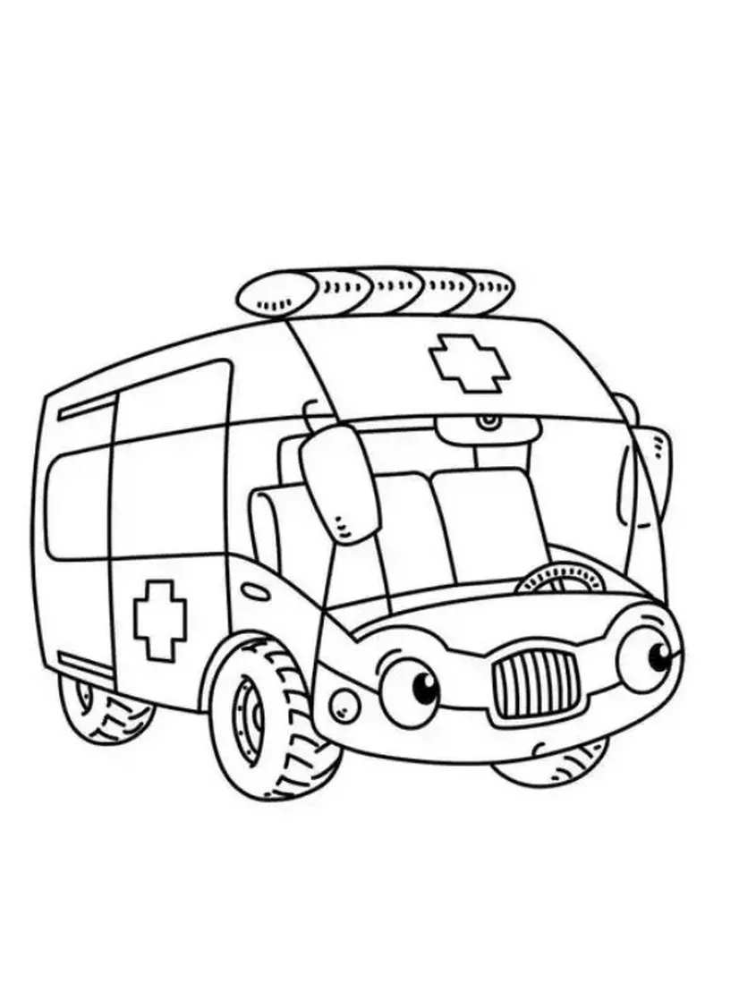 Tranh tô màu xe cứu thương - 13