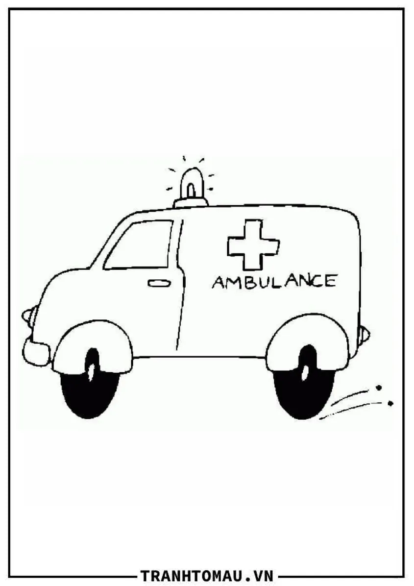 Tranh tô màu xe cứu thương đưa bệnh nhân đi cấp cứu - 19