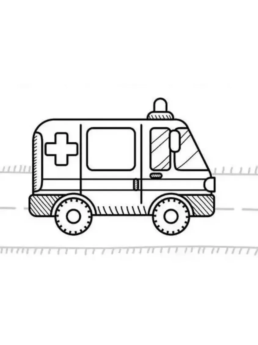 Tranh tô màu xe cứu thương - 15