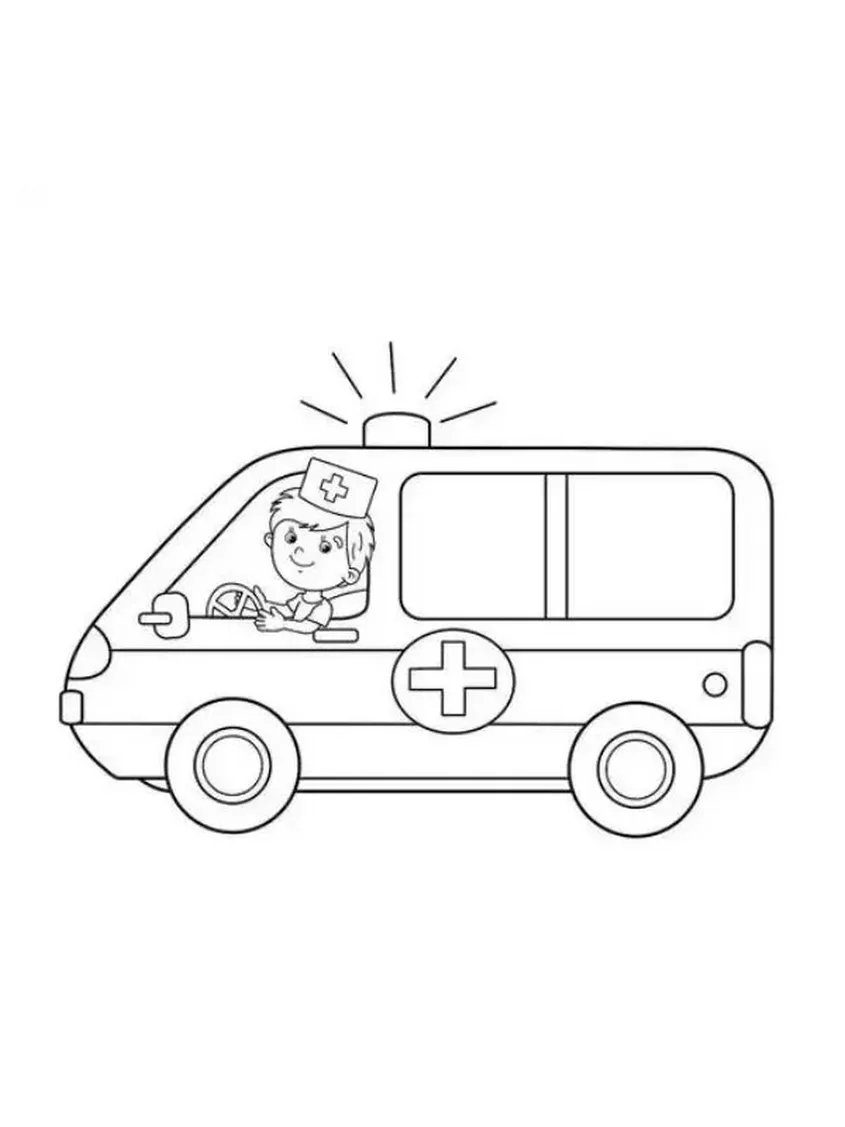 Tranh tô màu xe cứu thương - 16