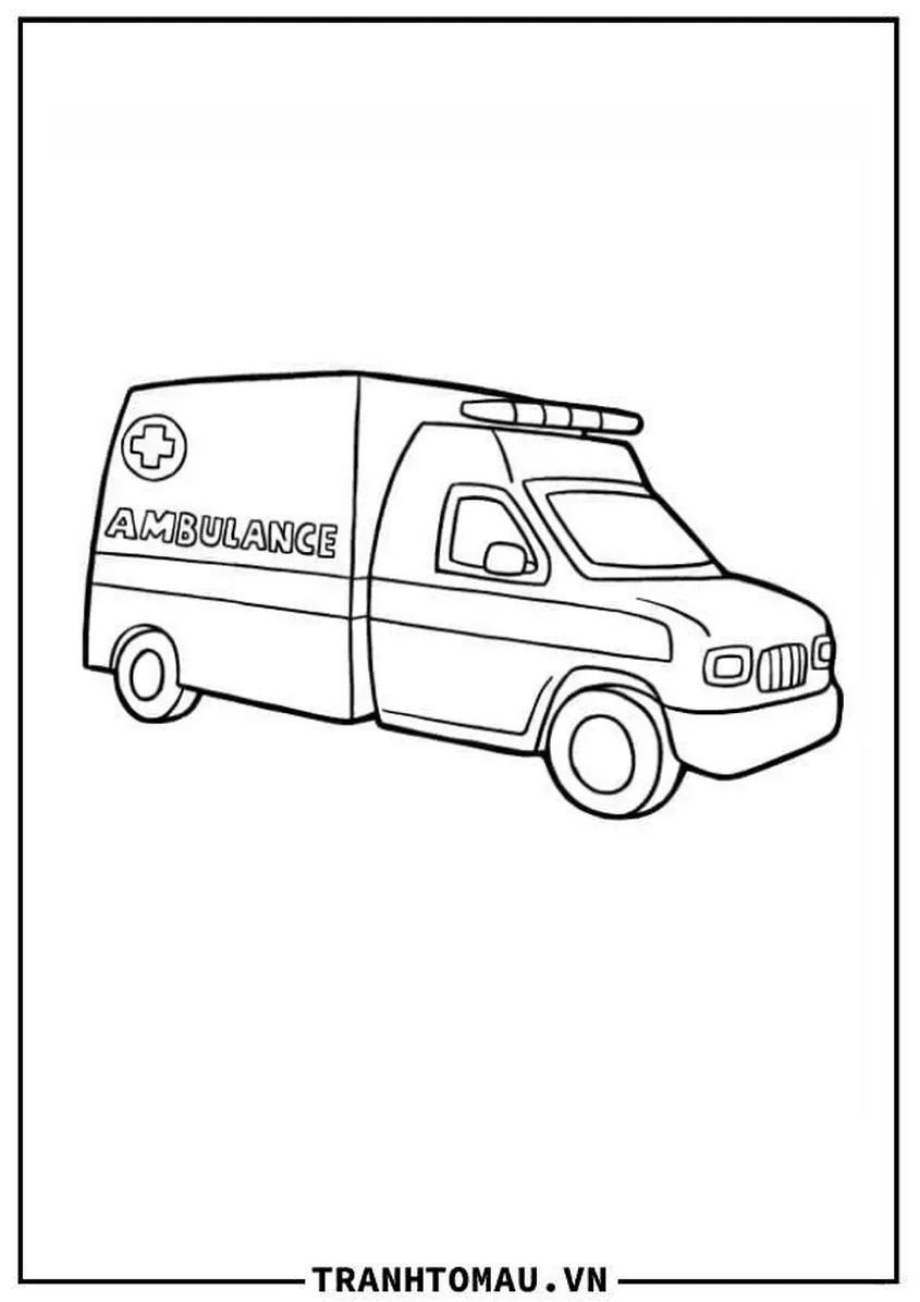 Tranh tô màu xe cứu thương đang làm nhiệm vụ - 18