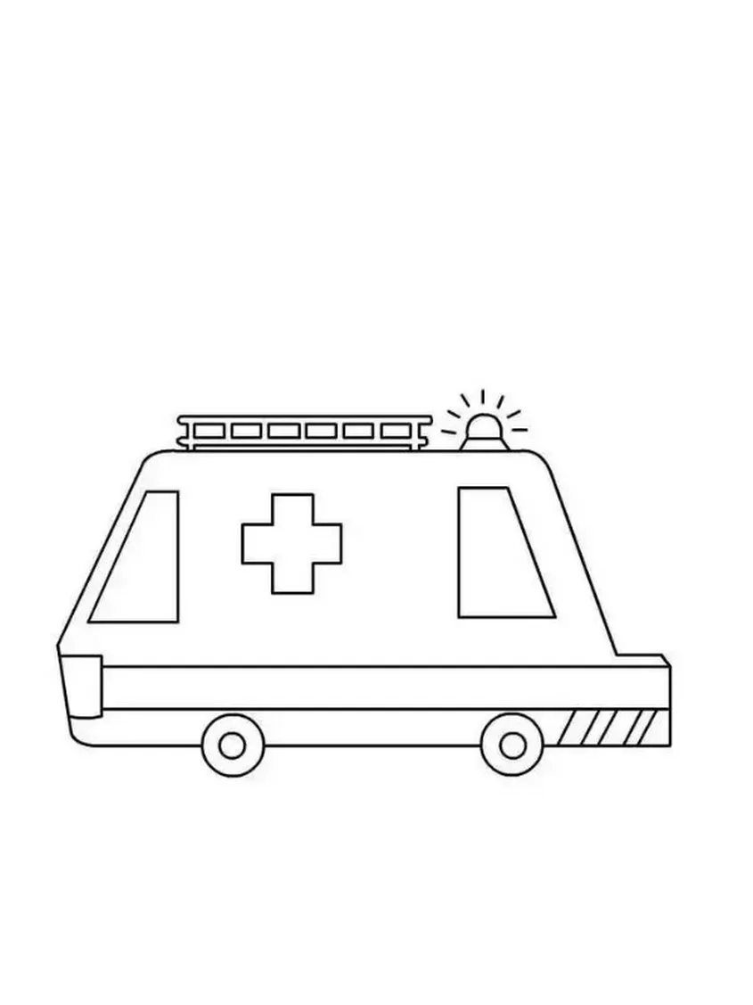 Tranh tô màu xe cứu thương - 24