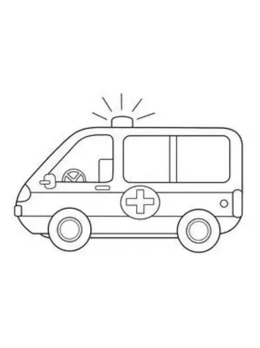 Tranh tô màu xe cứu thương - 26