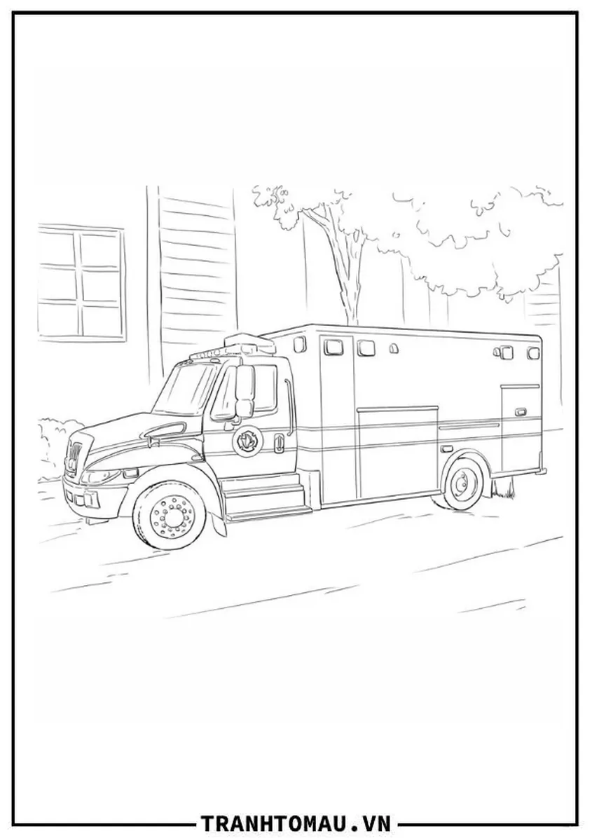 Tranh tô màu xe cứu thương - 29