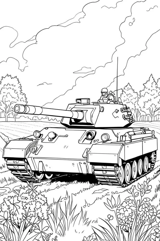 Tranh tô màu xe tải mẫu 7 - Xe tải chở gỗ