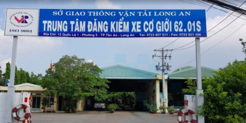 Toàn cảnh trụ sở trung tâm đăng kiểm xe cơ giới 6201s long an tại Tân An.