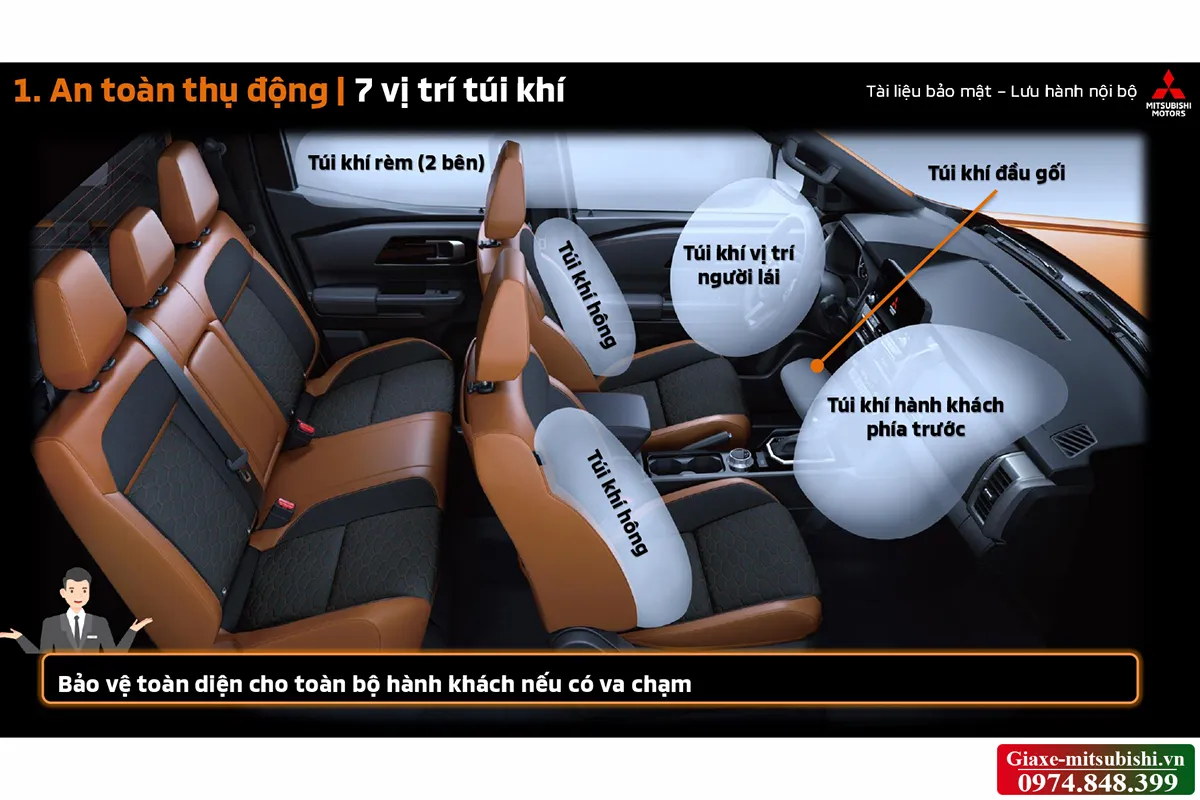 Cấu trúc thân xe RISE và hệ thống 7 túi khí bảo vệ tối đa cho hành khách trên Mitsubishi Triton 2026