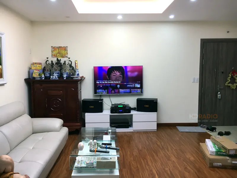 Lắp đặt dàn âm thanh tiêu chuẩn cho phòng khách diện tích 25m2