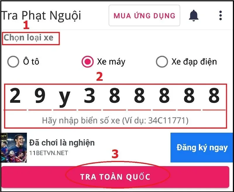 Ứng dụng tổng hợp kiểm tra lỗi giao thông toàn quốc