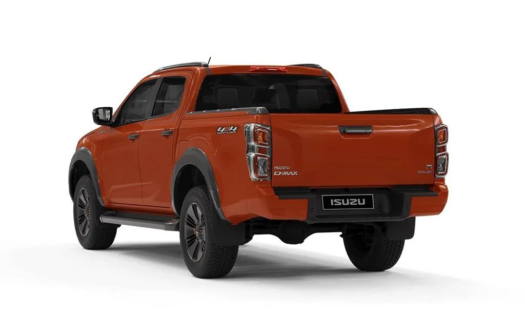 Thiết kế phần đuôi xe Isuzu Dmax 2026 vuông vắn với đèn chiếu hậu công nghệ LED dạng cột