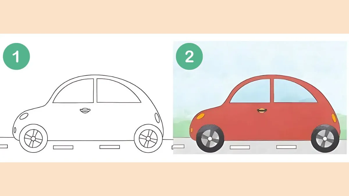 Hoàn thiện đèn và trang trí xe theo cách vẽ ô tô