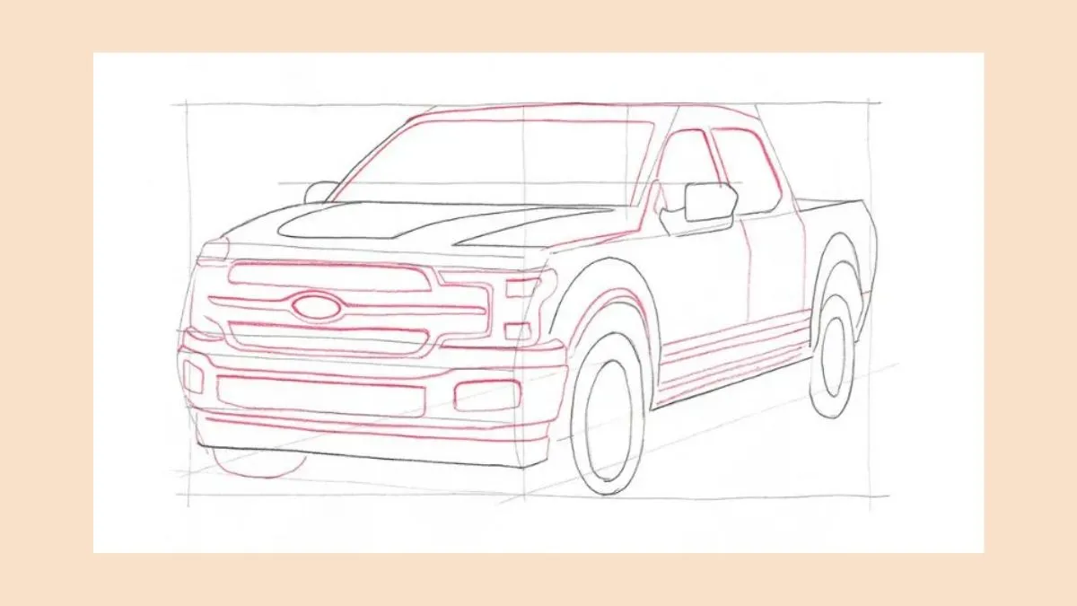 Tinh chỉnh đường nét và chi tiết thân xe trong cách vẽ ô tô 3D