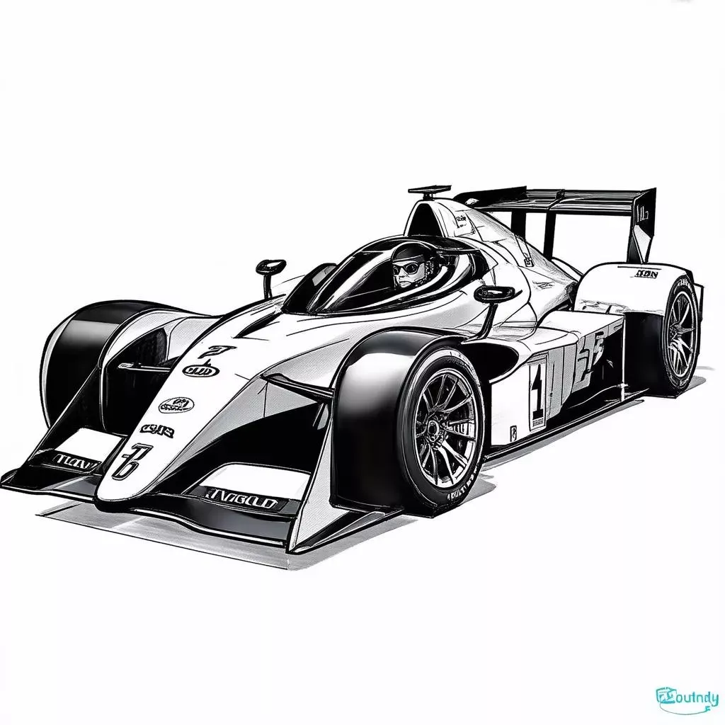 Chi tiết kỹ thuật và đường nét khí động học khi vẽ ô tô đua chuyên nghiệp