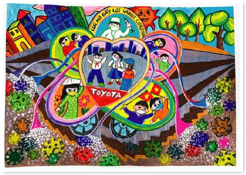 Tranh vẽ ô tô mơ ước từ cuộc thi sáng tạo của trẻ em