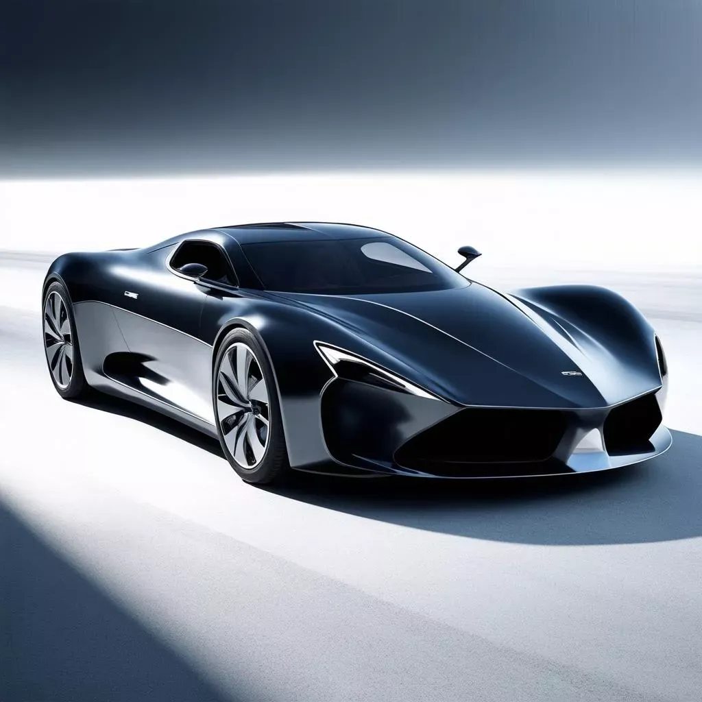 Các bước phác thảo cơ bản trong cách vẽ ô tô tương lai, tập trung vào tỉ lệ và hình khối