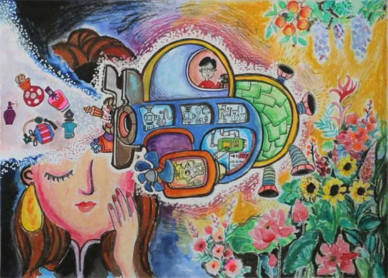 Tranh vẽ ô tô mơ ước sáng tạo lấy cảm hứng từ giấc mơ và tưởng tượng