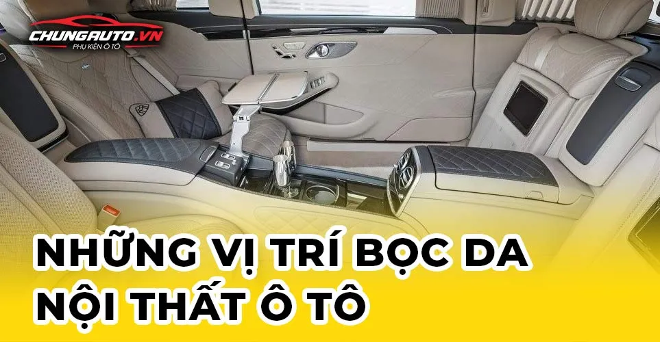 Sơ đồ minh họa các vị trí có thể bọc da trên nội thất ô tô