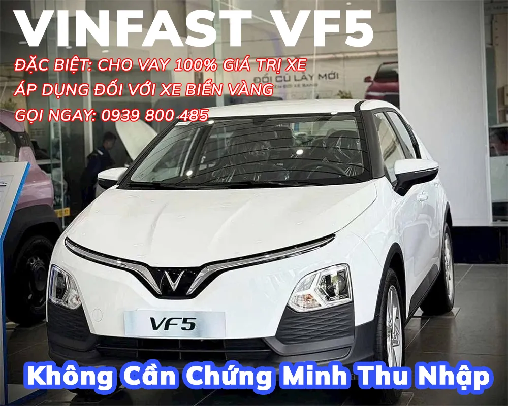 Vay vốn 100% giá trị xe điện VinFast VF5 khi đăng ký kinh doanh vận tải biển vàng