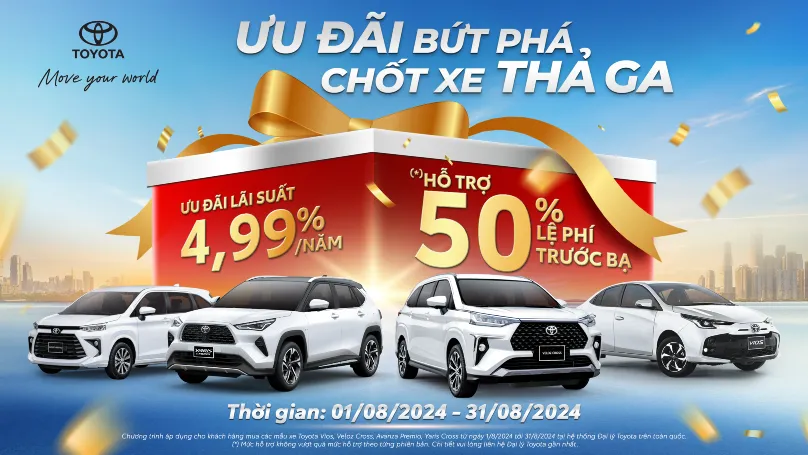 Chương trình ưu đãi Toyota tháng 8/2024