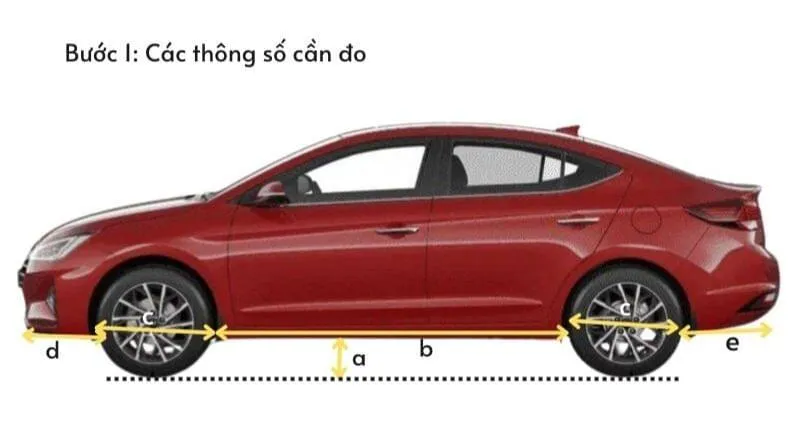 Xác định và ghi lại chính xác các thông số kích thước cần thiết của xe