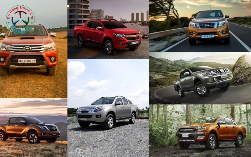 Mô tả hình ảnh một chiếc xe bán tải 4 chỗ đang vượt qua địa hình đất đá khó khăn, thể hiện khả năng off-road vượt trội