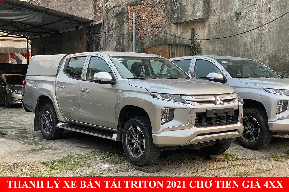 Xe bán tải Mitsubishi Triton 2021 cũ phiên bản Athlete màu trắng