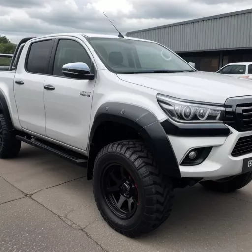 Hình ảnh chi tiết Toyota Hilux màu trắng bền bỉ, tập trung vào phần thùng xe rộng rãi
