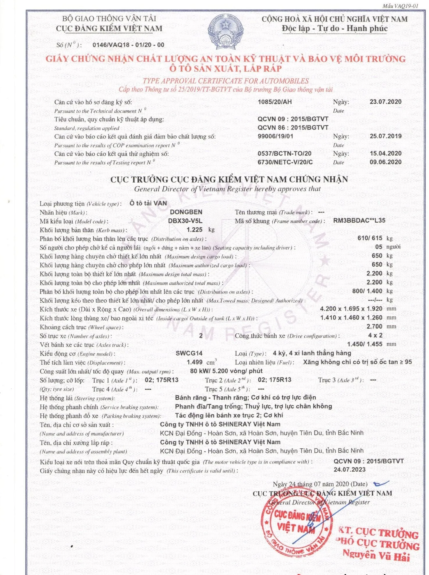 Hình ảnh tổng thể xe bán tải van SRM X30 V5 650kg 5 chỗ