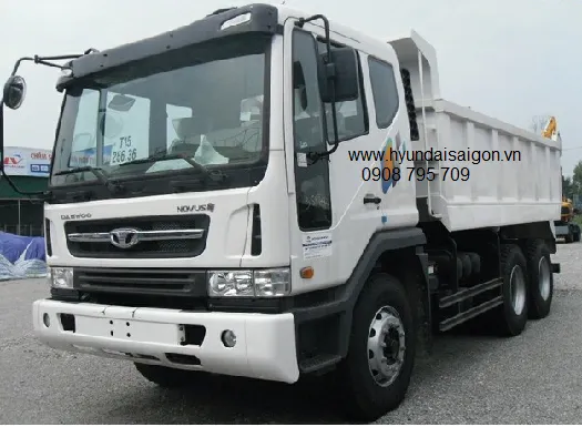 Mô tả chi tiết xe ben 15 tấn Daewoo 2017 với thùng ben lớn và thiết kế cabin hiện đại