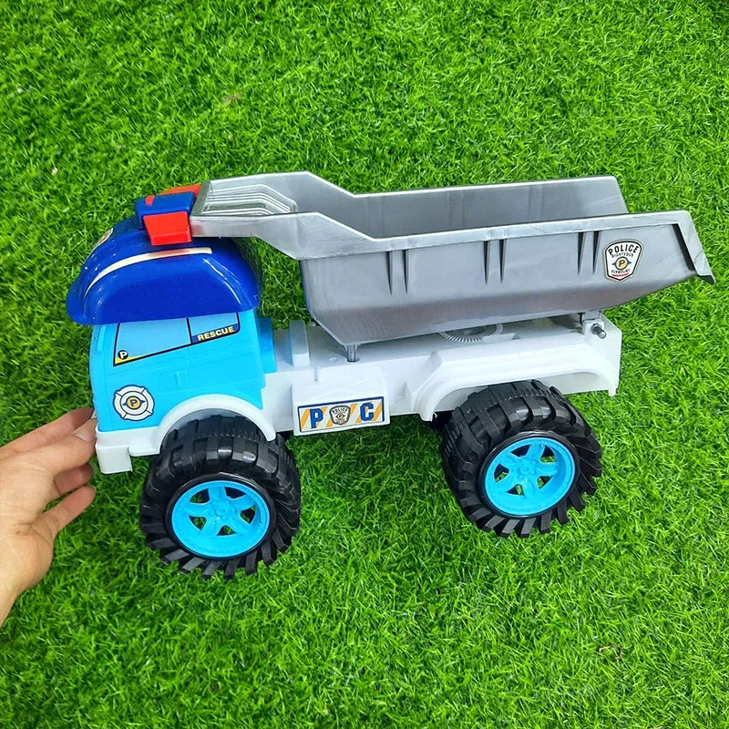 Thiết kế đầu xe ben đồ chơi trẻ em mô phỏng xe hoạt hình, bánh xe to bản chống trượt