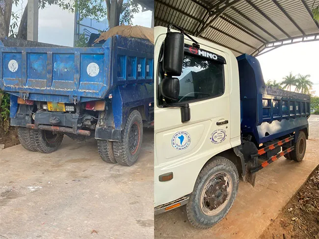 Hình ảnh xe ben Hino 5 tấn (5,7 tấn) đời 2016 ga cơ đã qua sử dụng, vẫn được ưa chuộng nhờ động cơ khỏe