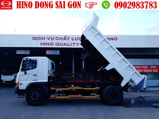 Hình ảnh xe ben Hino 8 tấn sau khi hoàn thiện thùng và sẵn sàng giao hàng