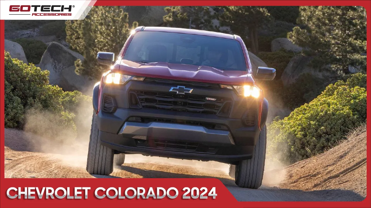 Thiết kế đầu xe bán tải Chevrolet Colorado 2024 với lưới tản nhiệt kép và đèn pha LED hiện đại