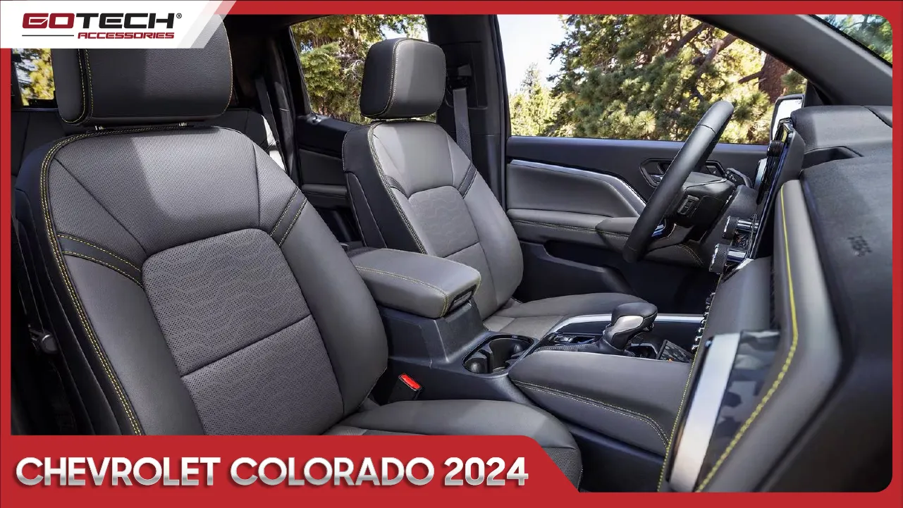 Ghế lái điều chỉnh 6 hướng trên xe bán tải Chevrolet Colorado 2024, thể hiện sự tiện nghi của phiên bản cao cấp