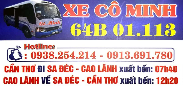 Xe Cô Minh phục vụ tuyến Cần Thơ - Đồng Tháp