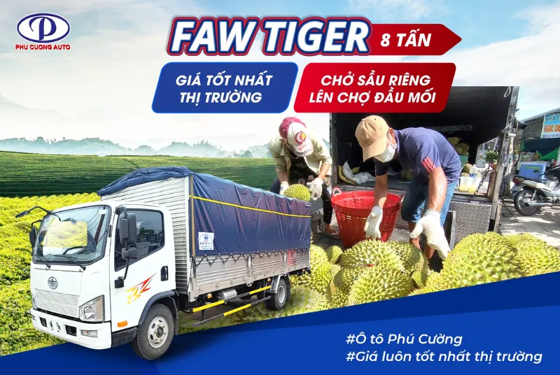 Xe tải FAW Tiger tải 8.5 tấn, thùng dài 6.2m