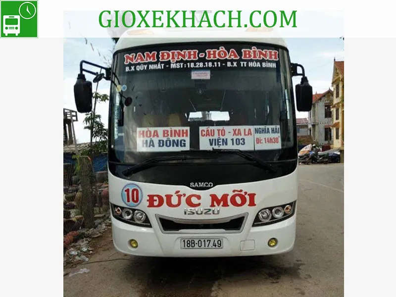 Xe khách Đức Mới 10 tuyến Nghĩa Hải đi Hòa Bình