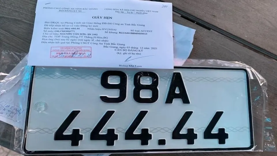 Xe mang biển 98 thuộc tỉnh Bắc Giang, ký hiệu giúp nhận diện nơi đăng ký