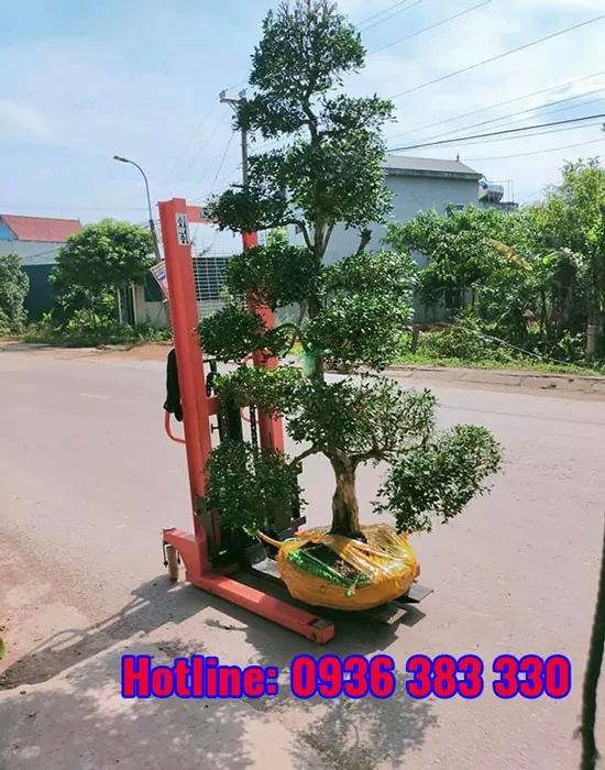 Xe nâng tay cao 2 tấn hỗ trợ di chuyển chậu cảnh