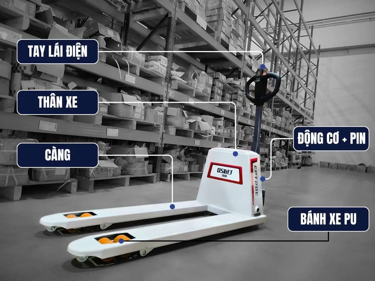 Cấu tạo xe nâng tay điện QSLift EPT20E